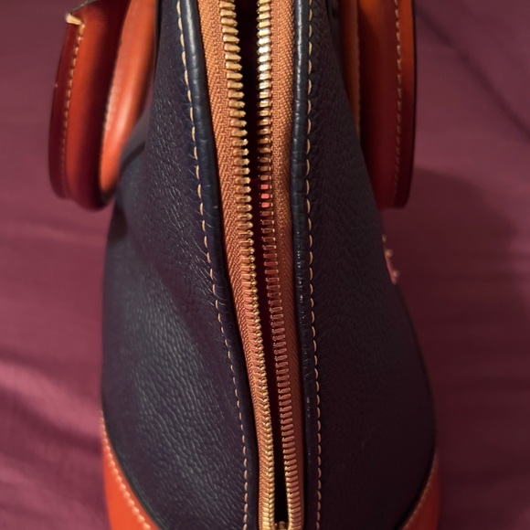 Dooney & Bourke Saffiano Pebble Grain Leather Doomed Satchel, Navy - Picture 5 of 12